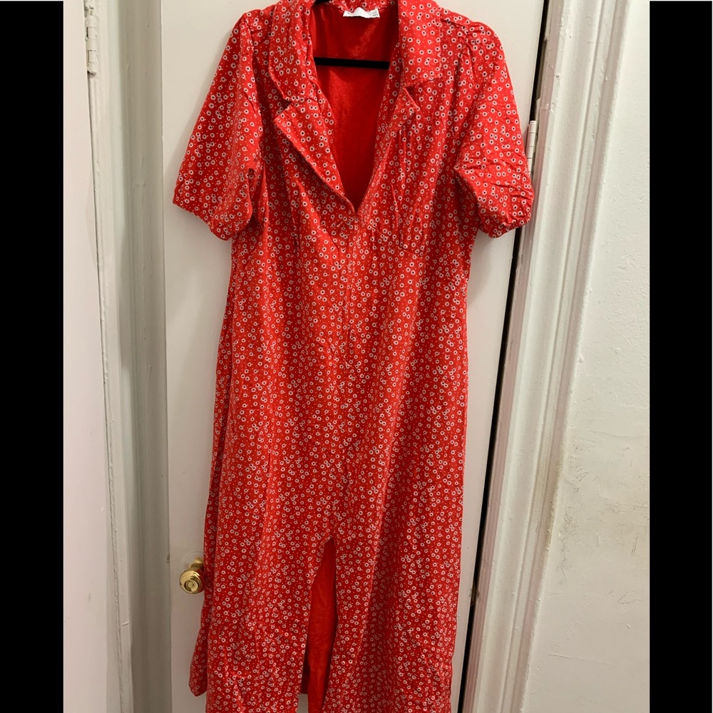 ASOS Curve Red and white flower dress
